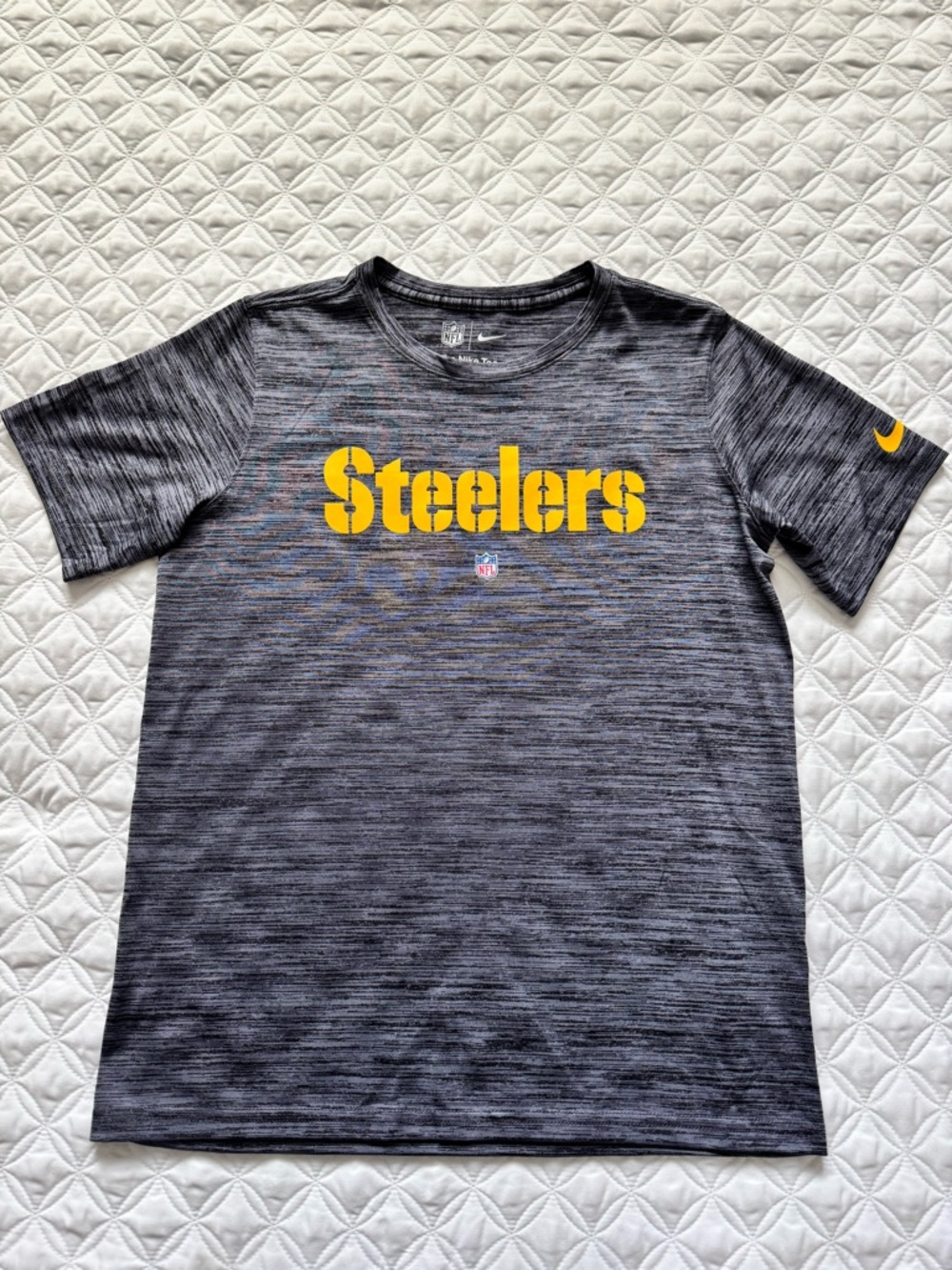 Nike NFL Pittsburgh Steelers Sideline Team Velocity Short Sleeve Tee Sz M 10-12